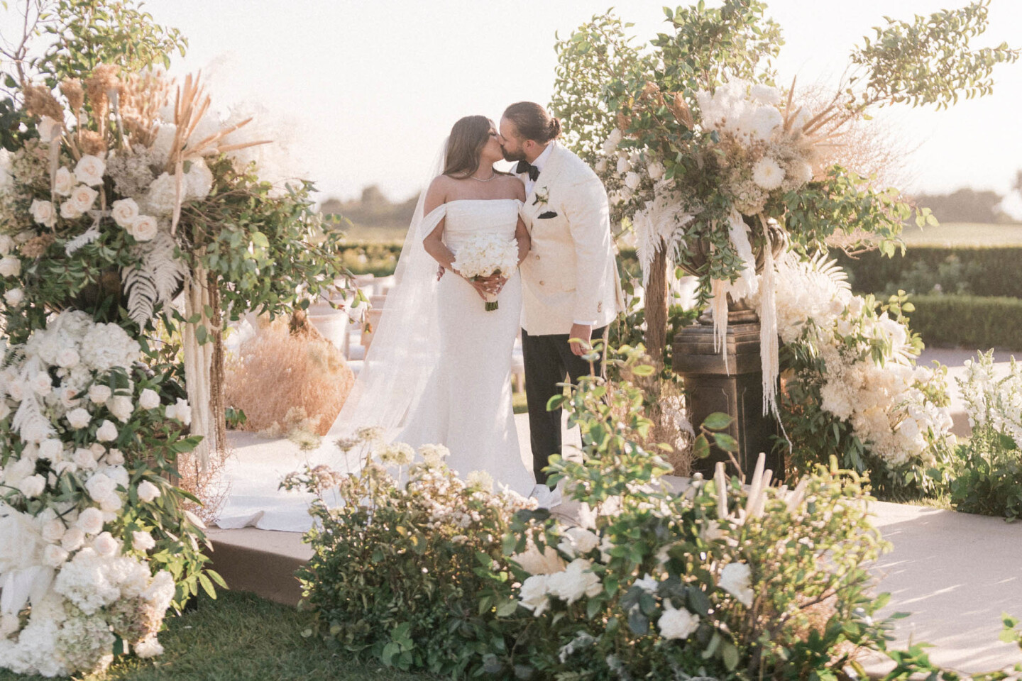 marks garden floral wedding arrangement