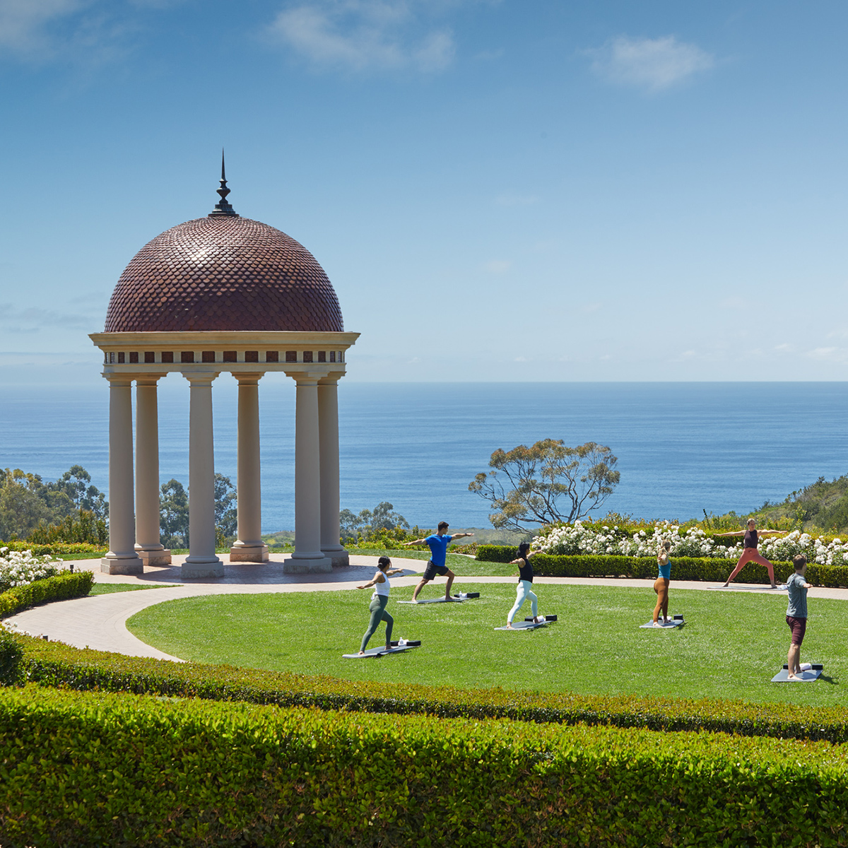 Yoga on the rotunda lawn