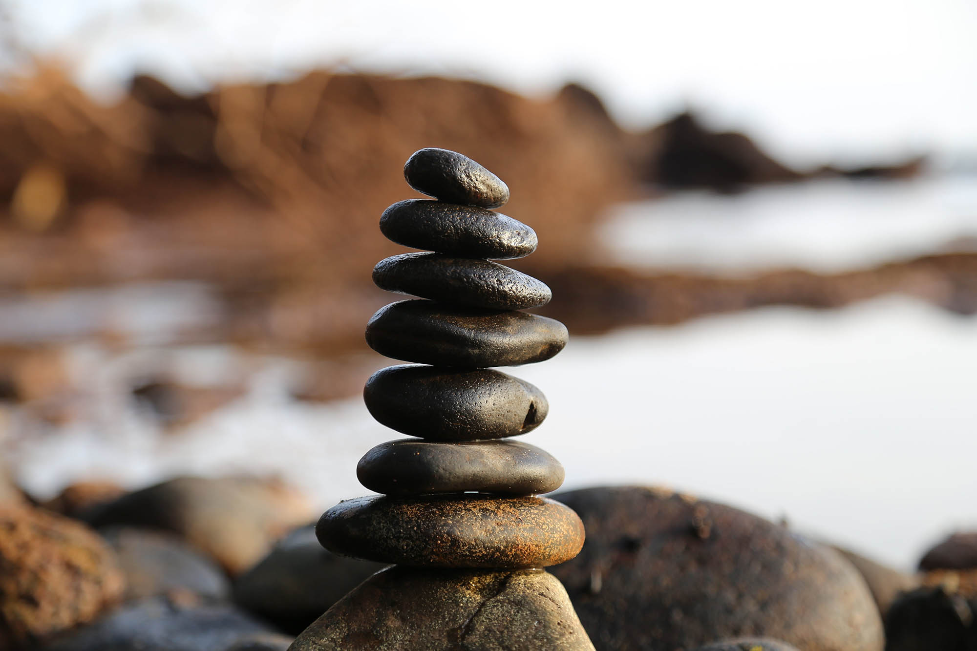 stacked zen rocks